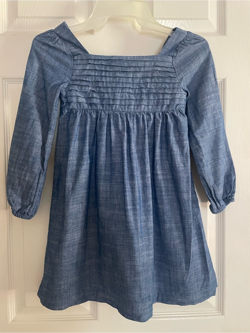 Girls Blue Long-Sleeve Casual Dress